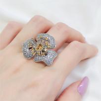 Elegant Women's Bud Full Diamond Ring - Noble Texture, Versatile Style, Trendy Gift Adjustable