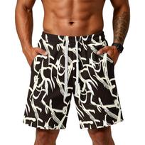 Men Floral Print Loose Fit Athletic Training Gym Beach Shorts with Pockets Elastic Waistband Drawstring Casual Sportswear XXL