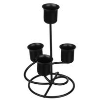 Black Pillar Candles Metal Candle Stands Modern Style Wrought Iron Candelabra Candle Holders juoda