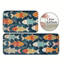Cartoon Colorful Fish Carpet 2pc Kitchen Rug Doormat Welcome Mat Living Room Carpet Rug For Bedroom Home Decoration 40cm x 60cm