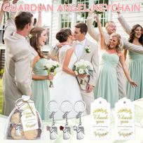 Angel Keychains With Organza Bags & Gift Tags For 30 Guests, Baby Shower Guest Gifts Baptism Favors Wedding Favors For Guests sidabras