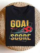 European Size Funny Vintage Graphic Goal Masters Score Win The Game Soccer Football T-Shirt Sport Design for Men And Women S juoda