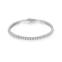 Unisex Moissanite teniso apyrankė 3,0 mm, S925 sterlingų sidabro madingas vakarėlio aksesuaras 15 cm white