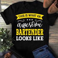 Bartender Job Title Employee Funny Worker Bartender T Shirts Funny Women T Shirt Cotton Tees S juoda