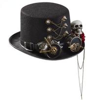 Apsauginiai akiniai Nuimamos ausys Steampunk grandinėlė Kepurė Apsauginiai akiniai Aksesuarai Gotikinė skrybėlių juosta Vyriška kaubojiška kepurė Kniedės dangtelis Apsauginiai dangteliai Kniedės dangtelis M（56-58cm）