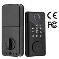 Tuya Smart Door Lock, skirtas medinėms vidaus durims su prieiga prie kortelės, pirštų atspaudų ir slaptažodžio Standard version/stand-alone version
