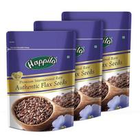 Happilo Premium natūralios linų sėklos po 250g (Pakuotėje 3 vnt), Maisto produktai svorio kontrolei, Linų sėklos plaukų augimui, Gausu skaidulų ir Omega 3