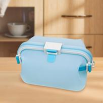 Silicone Food Storage Box for Lunch And Travel Makeup Organizer School Office mėlyna