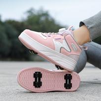 Children 4 Roller Skate Shoes With Wheels Rollerskates Fashion Outdoor Sports Girls Boys Gifts For Women Size31-42 31 rožinė