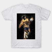 Asian Size Men Print T-shirt Ronaldinho Brazil Legend No-Cut Heat Transfer Print Cotton Tshirt XL balta