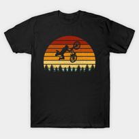 Men Black Print T-shirt Vintage Sunset Bmx Gift For Bmx Riders No-Cut Transfer Paper Print Cotton Tshirt S juoda