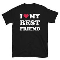 Aš myliu savo geriausią draugę amžinai Bff marškinėliai Širdis Mano Geriausia Draugė Juokingi Draugai T-shirt Dovana L