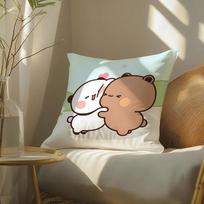 Popular Home Cartoon Bubu  Dudu Cute 3 Pillow Case DoubleSided Plush Sofa Cushion Covers Organic Breathable Invisible Zipper 30X30cm