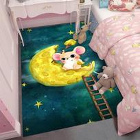 Little Bear Cartoon Rugs Soft Washable Carpet for Kids Bedroom Playroom Floor Mat Non Slip 60*90cm
