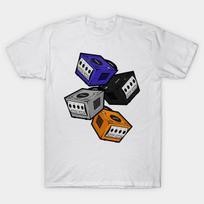 Men Black Print T-shirt Cube Gamer No-Cut Transfer Paper Print Cotton Tshirt L balta