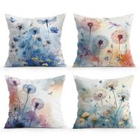 4Pcs Dragonfly Dandelion Cushion Covers Single-sided Printed 45CM Throw Pillow Case Cover Sofa Cushion Home Room Decor 4PCS