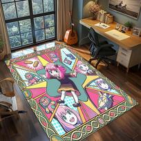 Anya Forger Washable Home Room Large Area Non Slip Floor Mat Rug Carpet Gamer Bedroom Decor.-TING 60x90cm