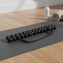 Back Massage Portable Vertebrae Roller for Office Workers, Athletes, Gym Black with Strap