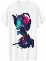 Mummy Costume Halloween Spooky Headphone Art Mummy T-Shirt S įvairiaspalvis