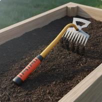 Garden Weeding Rake GroundClearing Weeder Sharp Tines Soil Loosening for Gardeners, Yard, Farm
