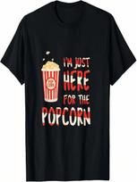 I'm Just Here For The Popcorn, Popcorn Lovers Funny Retro T-Shirt S įvairiaspalvis