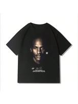 Summer American Star  Printing Retro T-Shirt Short Sleeve  Heavy Sports Loose Basketball Printing Short Sleeve Top S įvairiaspalvis