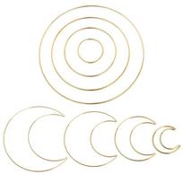8pcs Wreath Decor Star Macrame Dream Catcher Rings Supplie Gold Hoop Metal Hoops