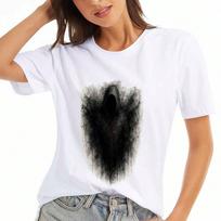 Grim Reaper Wounisex Cotton T Shirt, Premium Cotton Graphic Print, Durable, Casual Fashion, Ethereal Shadow Design, Featuring Dark Figure And Artistic S įvairiaspalvis