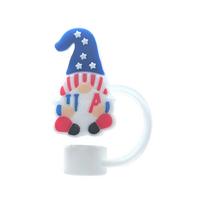 Star Shaped Silicone Protective Cover for Hand Sanitizer Bottles with Flag Pattern and Flexible Attachment Strap