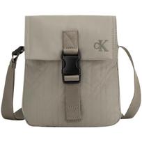 Calvin Klein Letter casual commuting portable buckle flip shoulder fabric crossbody bag men's smoke green pilka spalva