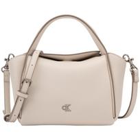 Calvin Klein Niche Alphabet Vegetable Basket Ingot Mixed Material Shoulder Handbag Medium Women's Beige CJH-beige color smėlis