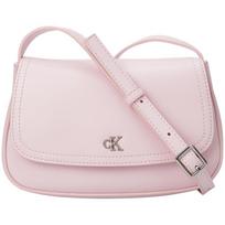 Calvin Klein crossbody bag Elegant commuting and travel versatile metal letter flip synthetic material shoulder medium size women's light cherry pink auksas