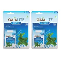 Gaia Lite Stevia Natūralus Saldiklis, 100 tablečių (Pakuotėje 2 vnt)- Natūralus saldiklis be cukraus, puikiai tinkantis diabeto valdymui | Pagamintas iš 100% gryno