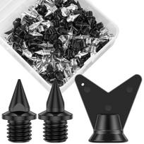 100Pcs Track Spikes Steel Wear Resistant Shoe Spikes Replacement Non-slip Lightweight Sport Shoes Spikes with Spike Wrench