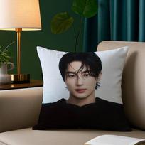 B-Byeon W-Woo-seok Korea Pillow Case Short Plush Print Cushion Cover Square Throw Pillow Covers Sofa Home Decor 12x12Inch