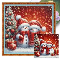 Christmas Full 11CT DIY Stamped Cross Stitch Kits 17.72x17.72in Cross Stitch Art and Crafts Kits for Adults Home Decor