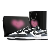 Nike Dunk Sniper Catcher 1 Heart Box Slip Resistant Abrasion Resistant Low top Skateboard Shoes Unisex Black White HF5441-100(Team773-1-) 42.5
