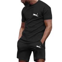 Men’s Sportswear Summer Suit Men’s Fitness Suit Sports Suit Short Sleeved T-shirt + Shorts Quick Drying 2 Piece Sets S