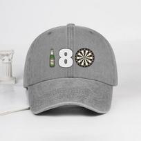 Darts Target Print Washed Baseball Cap Soft Darts Club Gatherings, Daily Commute Darts Enthusiasts Holiday Gift Beer Number 8 Minimalist