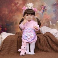Realistic 22 Inch Smiling Reborn Baby Doll Full Silicone Vinyl Looks Real Princess Newborn Babies Doll Toy for Kids 22 inch