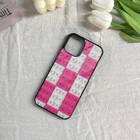 Žaislinių konstravimo kaladėlių spalvingas mielas vaikiškas dėklas telefonui Iphone 16 15 14 13 12 11 Pro Max Mini 8 Plus Se Xr X Xs Fundas Korpusas PC+TP iphone 11promax pink