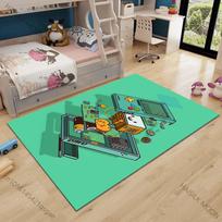 Vintage handheld console disassembled Carpet for Living Room Bedroom Sofa Home Decor Rus Non-slip Floor Mat Luxury Gift 40x60cm