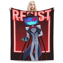 Vox  Trust Us  Flannel Blanket H-Hazbin Hotel Character Print Soft Throw Edgy Cartoon Themed Cozy Decor for Bedroom & Living Roo 75cmx90cm