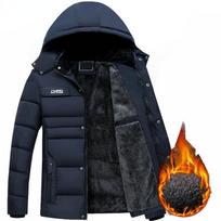 „Parka“ Vyriški paltai Žieminė striukė Vyriška su storu gobtuvu, vandeniui atspari viršutinė apranga Šiltas paltas Tėvų drabužiai Kasdieniai vyriški paltai Dovanos XL mėlyna