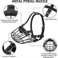 Breathable Metal Muzzle for Pitbull, Amstaff, Staffordshire Terriers & Large Dogs