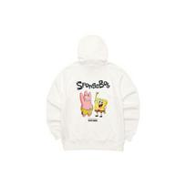Skechers SpongeBob SquarePants Collaboration Series Cartoon Pattern Printed Hoodie Unisex Hoodies Cotton-Candy-White L321U207-0074 L