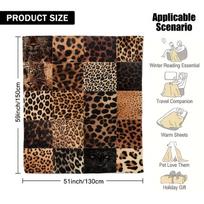 1 vnt. itin minkštas flanelinis pledas su leopardo raštu - pliušinis visų sezonų užtiesalas, rudos/juodos/smėlio/baltos/pilkos/mėlynos spalvos 130x150cm