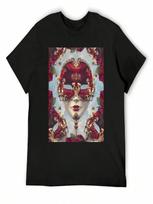 Floral Decadence - Red & Gold Venetian Mask T-Shirt Summer Shirt Heavyweights Workout Shirts For unisex S įvairiaspalvis