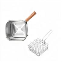 Heavy-Duty Square Deep Fryer Made of Stainless Steel, Featuring a Basket And Lid, Suitable for Induction. Ideal for Home Use