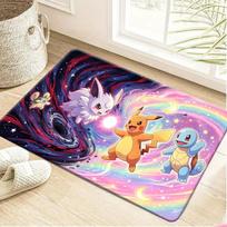 Cute Happy Pikachu Pokemon Print Soft Non-Slip Absorbent Indoor Bathroom Bedroom Entrance Doormat Floor Rug 40cm x 60cm